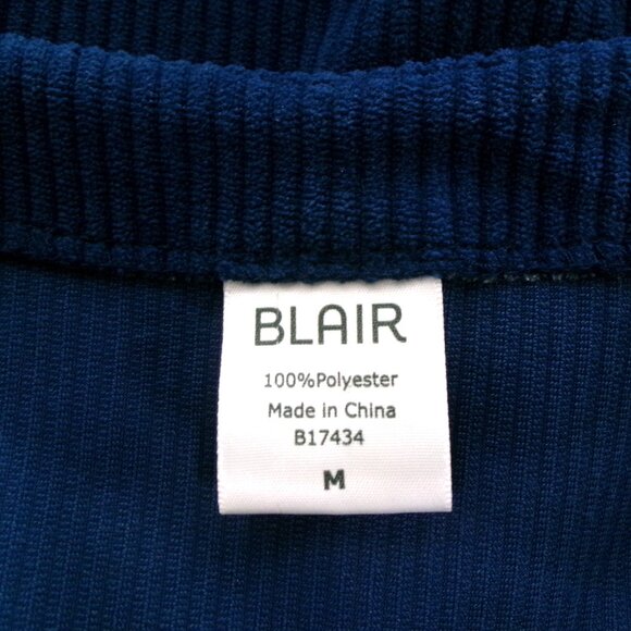 Old School Corduroy Over Sized Jumper Dress Peacock Blue Pockets M / L Blair - Picture 10 of 11